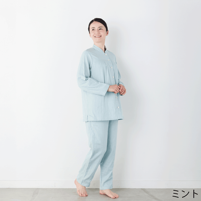 呼吸するパジャマ®（マオカラー）天然素材 綿100％ 3重ガーゼ 日本製 レディース