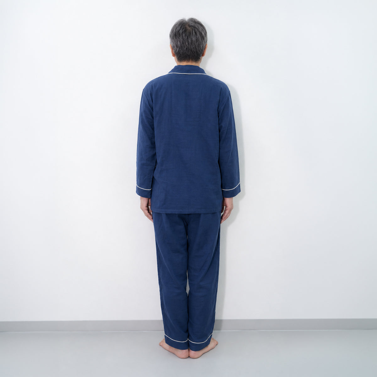 呼吸するパジャマ®（パイピング）天然素材 綿100％ 3重ガーゼ 日本製 メンズ