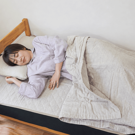 敷パット キルトパッド 天然繊維 綿麻 洗える麻わた 夏 涼しい 日本製