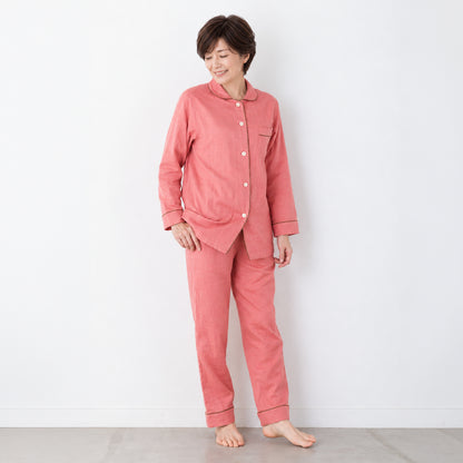 【10月27日より発送】呼吸するパジャマ®（パイピング）天然素材 綿100％ 3重ガーゼ 日本製 レディース