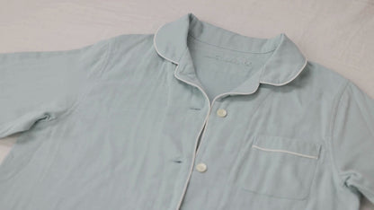 呼吸するパジャマ®（レディース） 天然素材 パジャマ 綿100％ 3重ガーゼ 日本製 マオカラータイプ